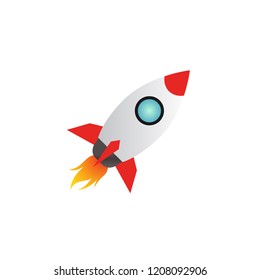Rocket launch logo icon design template vector