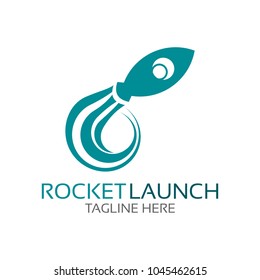 
Rocket Launch Logo Icon Template Design. Vector Illustration