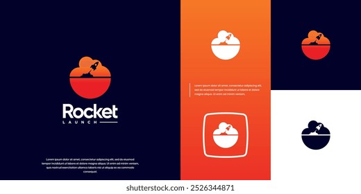 rocket launch logo , space explorer , education , science , graphic design 