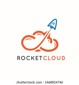 Rocket launch logo template for business or personal