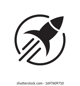 Rocket launch logo template vector icon design