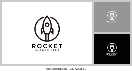 rocket launch logo vector design