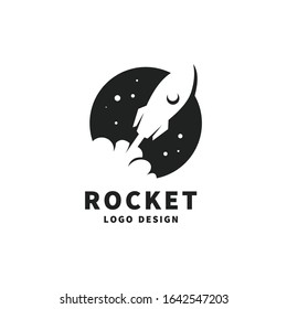 rocket launch logo vector template