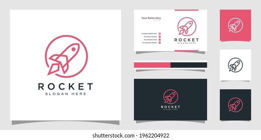 rocket launch logo vector template