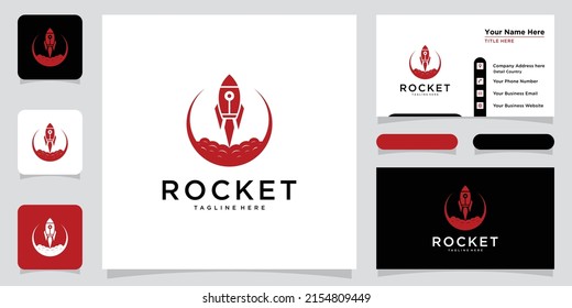 Rocket launch logo vector template, Vector Illustration