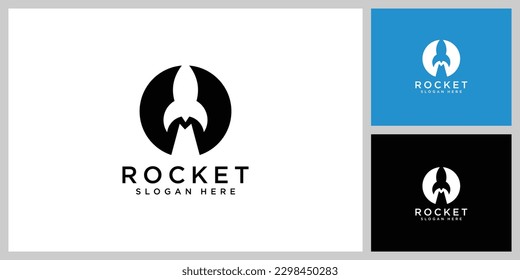 rocket launch logo vector template