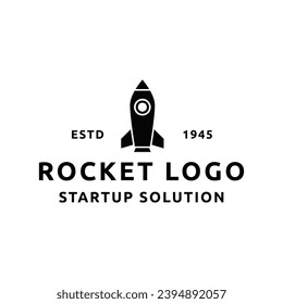 Rocket launch logo vector template. Creative rocket flight startup fly launch vector logo design