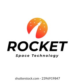 Rocket launch logo vector template. Creative rocket flight startup fly launch vector logo design