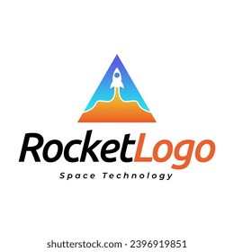 Rocket launch logo vector template. Creative rocket flight startup fly launch vector logo design