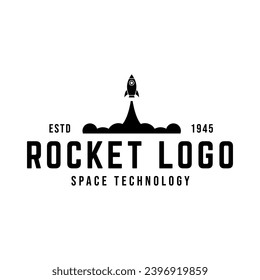 Rocket launch logo vector template. Creative rocket flight startup fly launch vector logo design