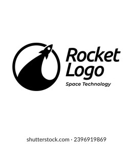 Rocket launch logo vector template. Creative rocket flight startup fly launch vector logo design