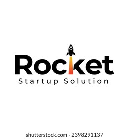 Rocket launch logo vector template. Creative rocket flight startup fly launch vector logo design