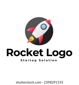 Rocket launch logo vector template. Creative rocket flight startup fly launch vector logo design