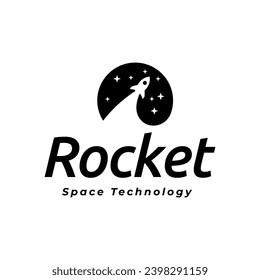 Rocket launch logo vector template. Creative rocket flight startup fly launch vector logo design