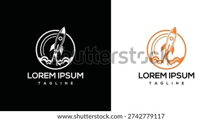 Rocket Launch Logos on Contrasting Backgrounds