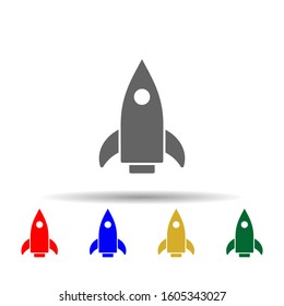 Rocket Launch multi color style icon. Simple glyph, flat vector of transport icons for ui and ux, website or mobile application