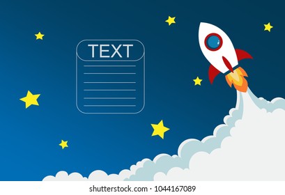 Rocket launch. New project start up concept in flat design style. Vector illustration. Startup. 