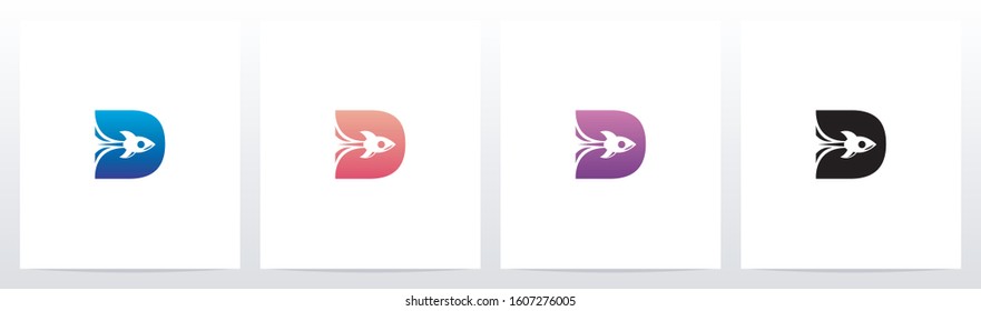 Rocket Launch On Letter Logo Design D 