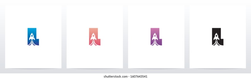 Rocket Launch On Letter Logo Design L 