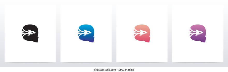 Rocket Launch On Letter Logo Design Q