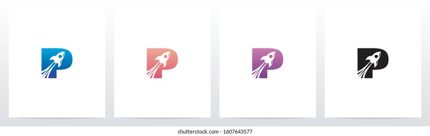 Rocket Launch On Letter Logo Design P 