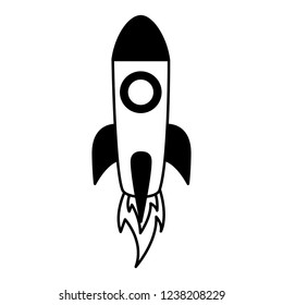 rocket launch on white background