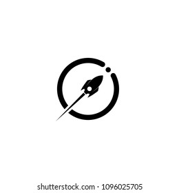 Rocket launch. rocket with orb concept vector