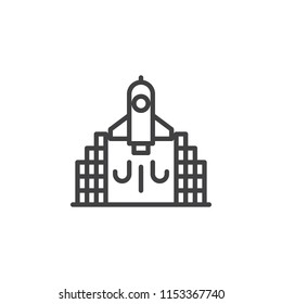 Rocket launch outline icon. linear style sign for mobile concept and web design. Startup line vector icon. Symbol, logo illustration. Pixel perfect vector graphics