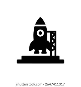 Rocket Launch Pad Silhouette Space Exploration Structure at Launch Site