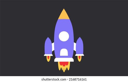 Rocket launch, project startup, bussines development. Flat style vector illustration.