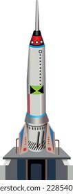 Rocket launch realistic set with isolated images of space mission rockets with smoke on transparent background vector illustration