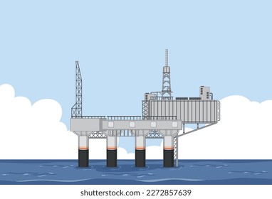 Rocket Launch Scaffolding or Launchpads Vector illustration