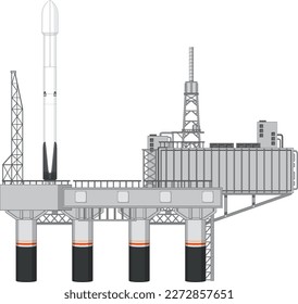 Rocket Launch Scaffolding or Launchpads Vector illustration