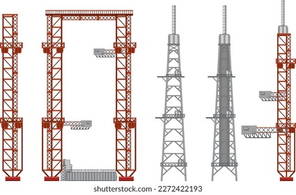 Rocket Launch Scaffolding Vector illustration