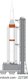 Rocket Launch Scaffolding Vector illustration