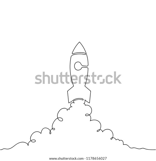 ロケット打ち上げ 船 実線図面 起業ビジネス ベクターイラスト 白い背景に のベクター画像素材 ロイヤリティフリー