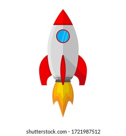 Rocket launch, ship. Icon Illustration concept of business product on a market isolated on white background. Vector EPS 10