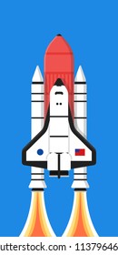 Rocket Launch Ship 
 Taking Off Illustration Background Wallpaper Vector