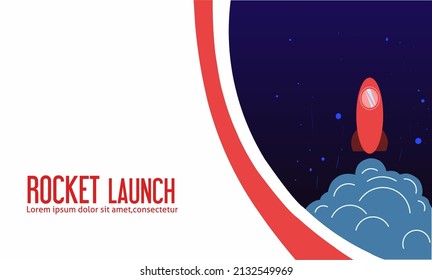 Rocket launch, ship.vector, business product illustration concept in the market.vector illustration