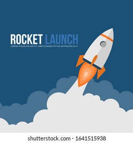 Rocket launch, ship.vector illustration concept of business.