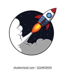 Rocket launch, ship.vector, market business product illustration concept