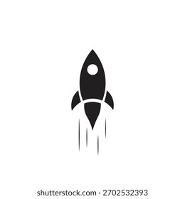Icono de Vector de silueta de lanzamiento de cohete