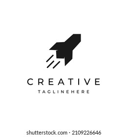 rocket launch silhouette vector logo