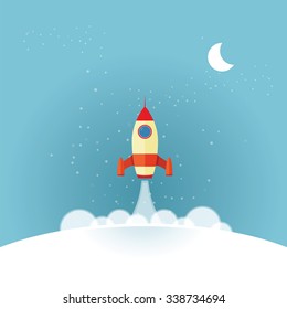 Rocket launch from some planet to the space