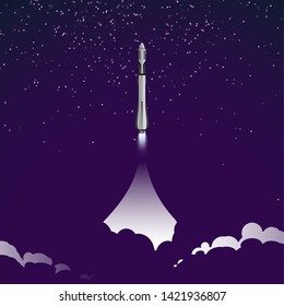Rocket launch to space background. Graphic concept for your design 