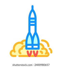 rocket launch space exploration color icon vector. rocket launch space exploration sign. isolated symbol illustration