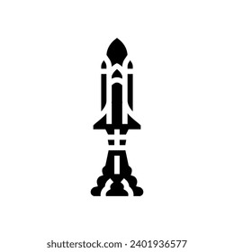 rocket launch space exploration glyph icon vector. rocket launch space exploration sign. isolated symbol illustration
