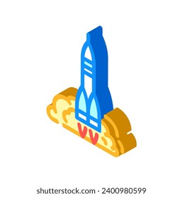 rocket launch space exploration isometric icon vector. rocket launch space exploration sign. isolated symbol illustration