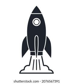 Rocket launch space ship startup icon
