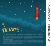 Rocket launch in space vector background